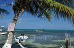Litoral de Caye Caulker, na grande barreira de corais, em Belize